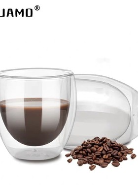 Set of 2/6 Double-layer heat-resistant tea Glass Coffee Cups