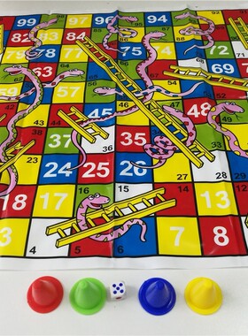 Children Snake Ladder Plastic Flight Chess Set Portable Boar