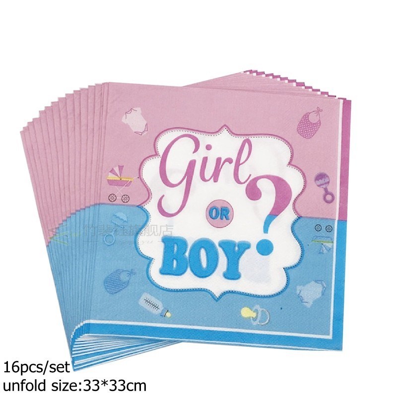 Gender Reveal Party Decoration Boy or Girl Banner Disposable