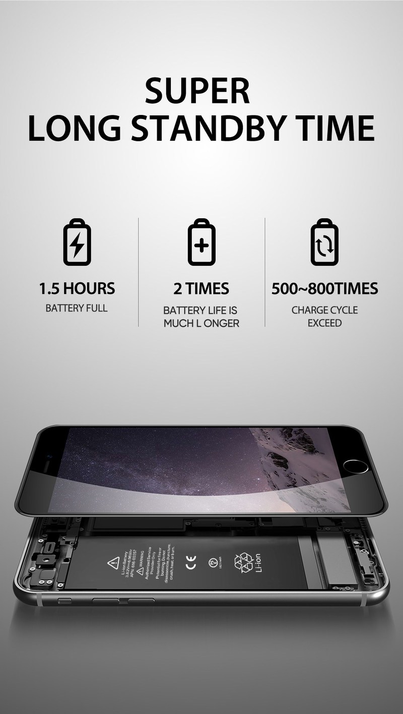 PHONEMALL AAA Battery For iPhone 6 6S 5S 7 8 Plus X Xs Max