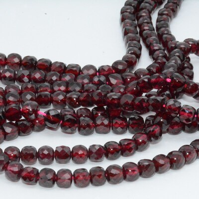 Natural Pyrope Garnet Irregular Faceted Cube Beads 4.5-4.8mm