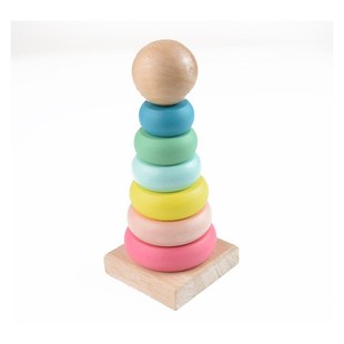 ”Kids Wooden Toys Rainbow Tower Early Educational Mont