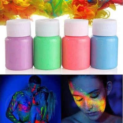 acrylic paints 5 colors body paCint neon fluorescent uv grow
