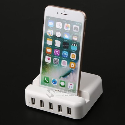 EU plug AC10-240V Multi USB 5 Ports Charger with LED lights