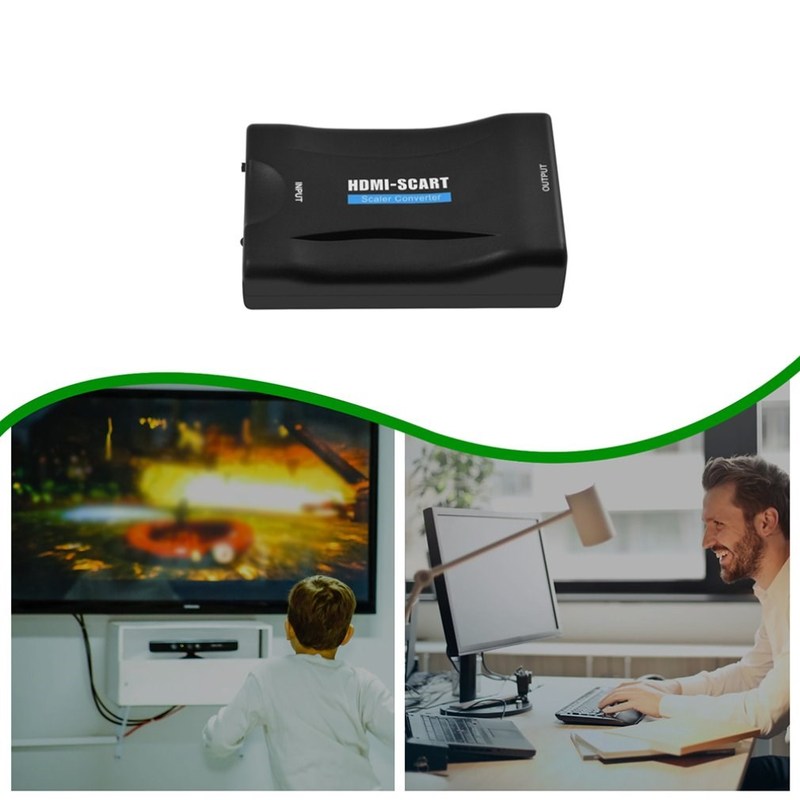 Hdmi To Scart Adapter 1080P Composite Video Audio Converter