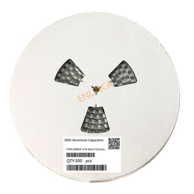 Original 500pcs 1000UF 6.3V 8mm*10.2mm SMD Aluminum electrol