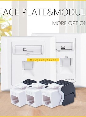 86x86mm Network 1Port Faceplate Wall Outlets Ethernet 2Port