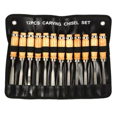 12PCS Wood Carving Hand Chisel Set Woodworking Professional