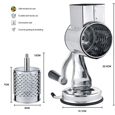 Rotary Grater Food Mills Nut Grinder With 5 Drum Blade for C