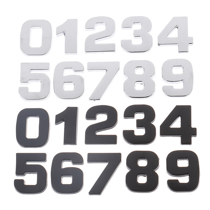 3d 5cm digits 0-9 number sticker plate sign hotel silvery do