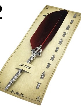 Vintage Feather Quill Dip Fountain Pen Calligraphy Writing S