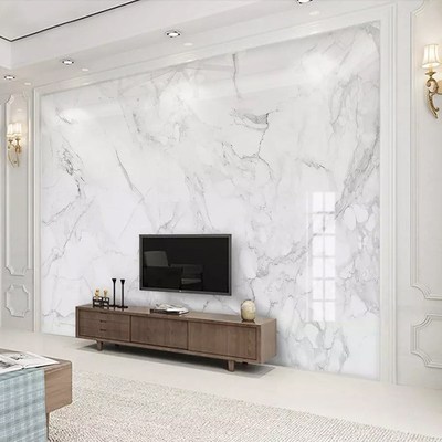 Photo Wallpaper Modern Simple White Marble Texture Murals Li