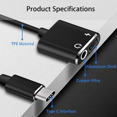 USB Type C To 3.5mm Earphone Jack Adapter For Huawei Mate 10