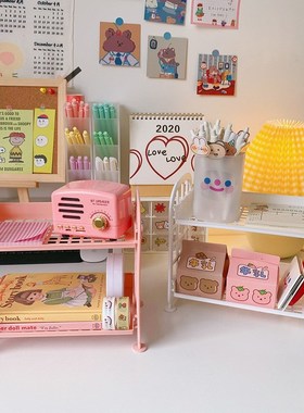 Korean Cute 2 Layer Cosmetic Brush Pencil Storage Rack Simpl