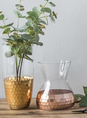 Gold Foil Glass Vase For Home Decoration Flower Vase Figuri