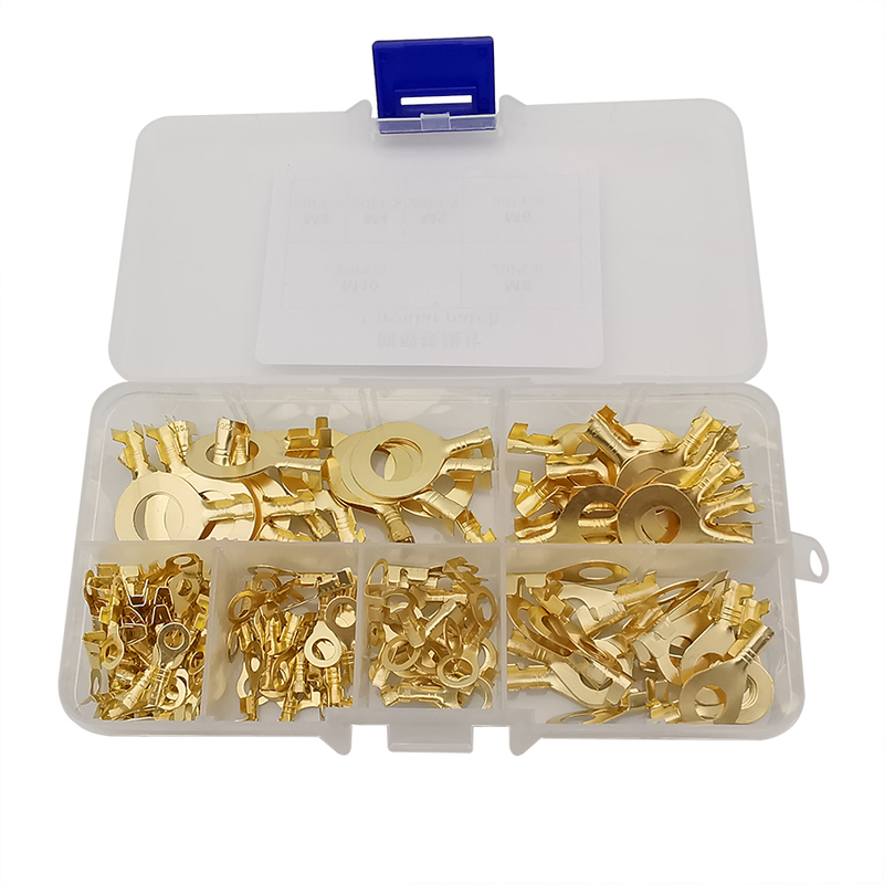 150Pcs/Box Brass M3 M4 M5 M6 M8 M10 Ring Lugs Copper Crimp T