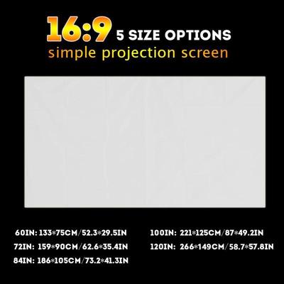 120inch-60inch Projection Screens 3D HD Wall Mounted Project