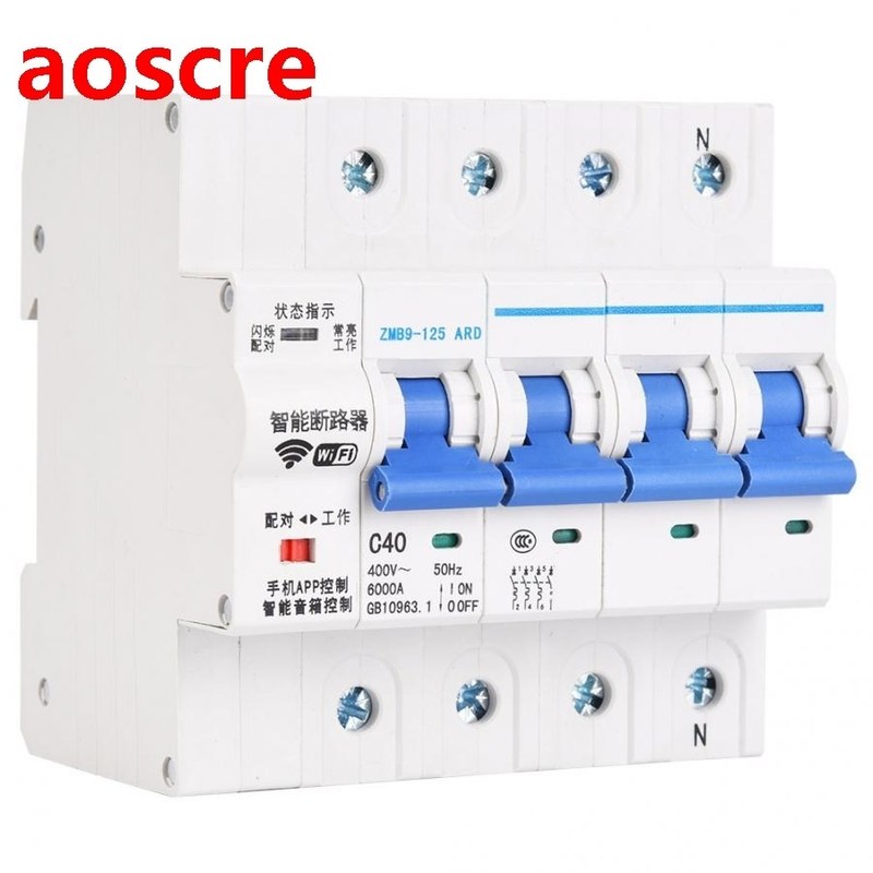 4P WiFi Circuit Breaker Remote Control Din Rail for Smart Ho