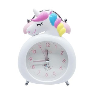 Cute nicorn Clock Kids Cartoon Alarm Clocks Bedroom Bell Clo
