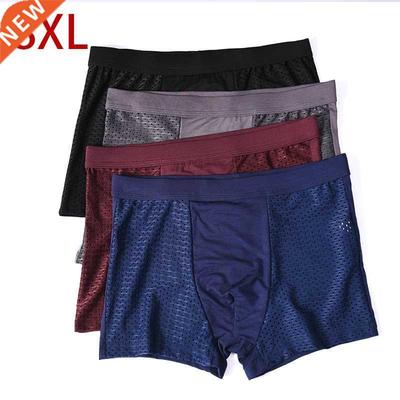 8XL Plus Banboo Fiber Men Underwear Male boxer Solid Pantie