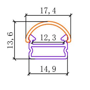 10x1m aluminum profile for led strip,rigid bar with milky/