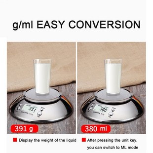 Food Scale Stainless Steel Digital Kitchen Weight with Remov