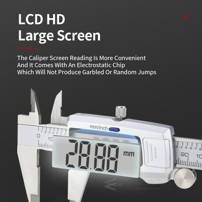 Electronic Digital Caliper Metal Vernier Calipers 0-150mm 6I