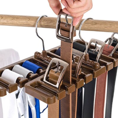 Shelf Rack Hanger Organizer Belt Scarf Rotating-Ties Multifu