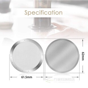 3 Pack Metal Reusable Coffee Filter Mesh 适用于 AeroPress Co