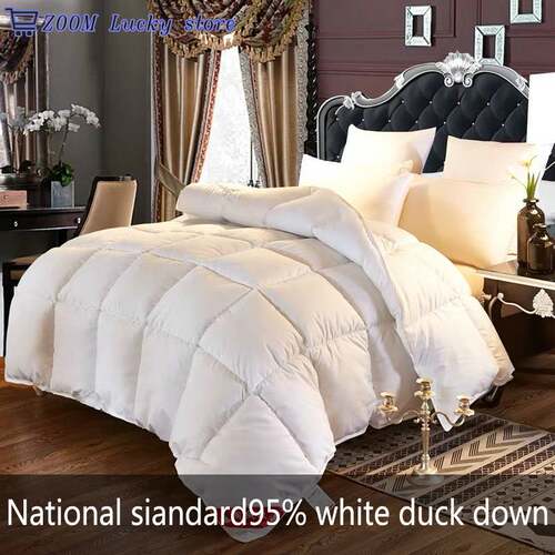 95% white duck down quilt with cotton wadding winter bed