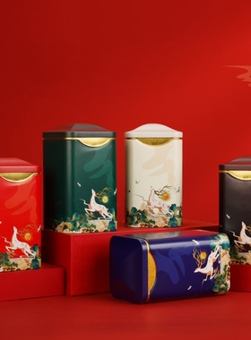 Tea Airtight Container Chinese Style Exquisite Tinplate Stor