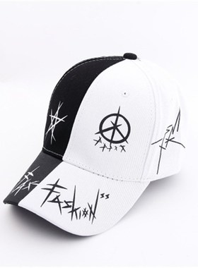 Custom Graffiti Snapback Baseball Caps Black and White Patch