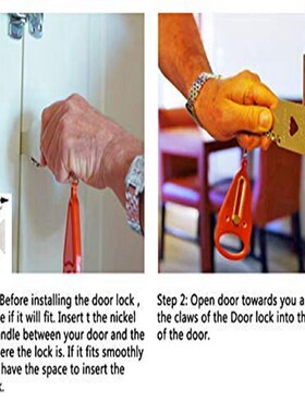 Portable Door Safety Latch Lock Metal Home Room Hotel Anti T