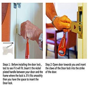 Portable Door Safety Latch Lock Metal Home Room Hotel Anti T