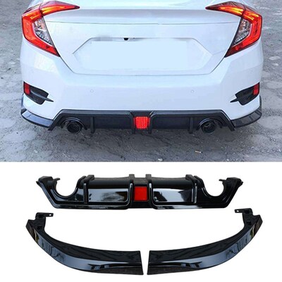 Car Rear Bumper Diffuser Lip Splitters for Honda Civic 10th