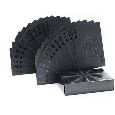 Plastic Playing Cards Waterproof Golden Poker Black Plastic