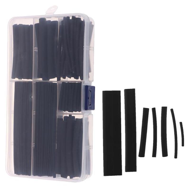 150Pcs Wire Black Case Set Heat Shrink Tubing Wrap Tube Asso