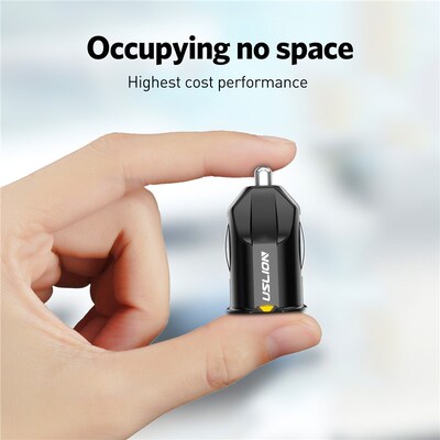 Mini 2 Port USB Car Charger Adapter For iPhone Samsung QC3.0