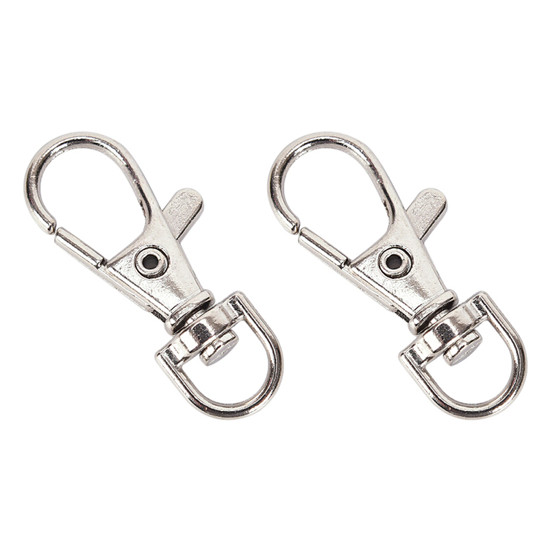 10Pcs  Swivel Lobster Silver  Clasp Clips  Key Hook Key Ring