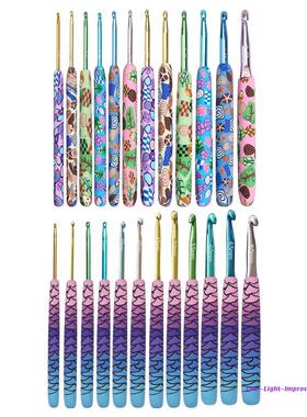 12 Pieces Colorful Crochet Hooks Set for Hand Knitting Sewin