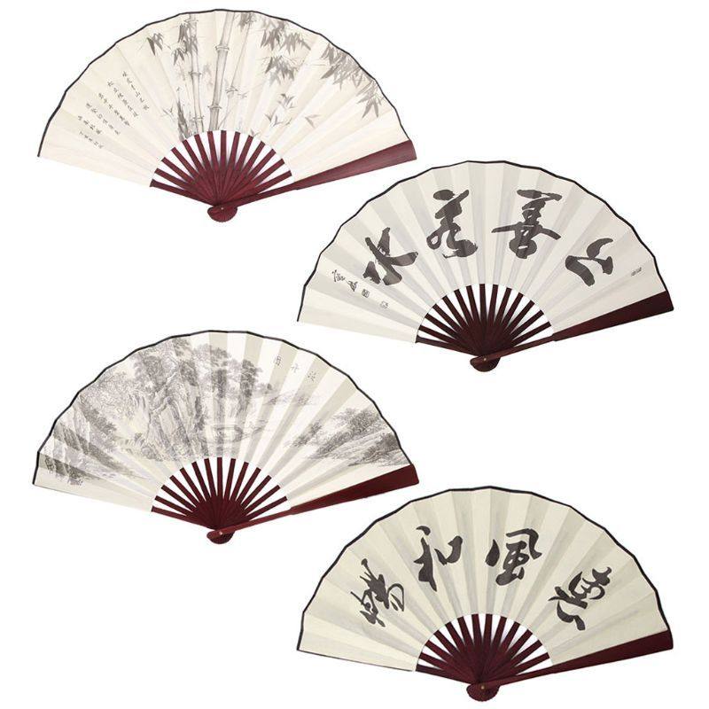 chinese style hand held folding silk fan for wedding event a