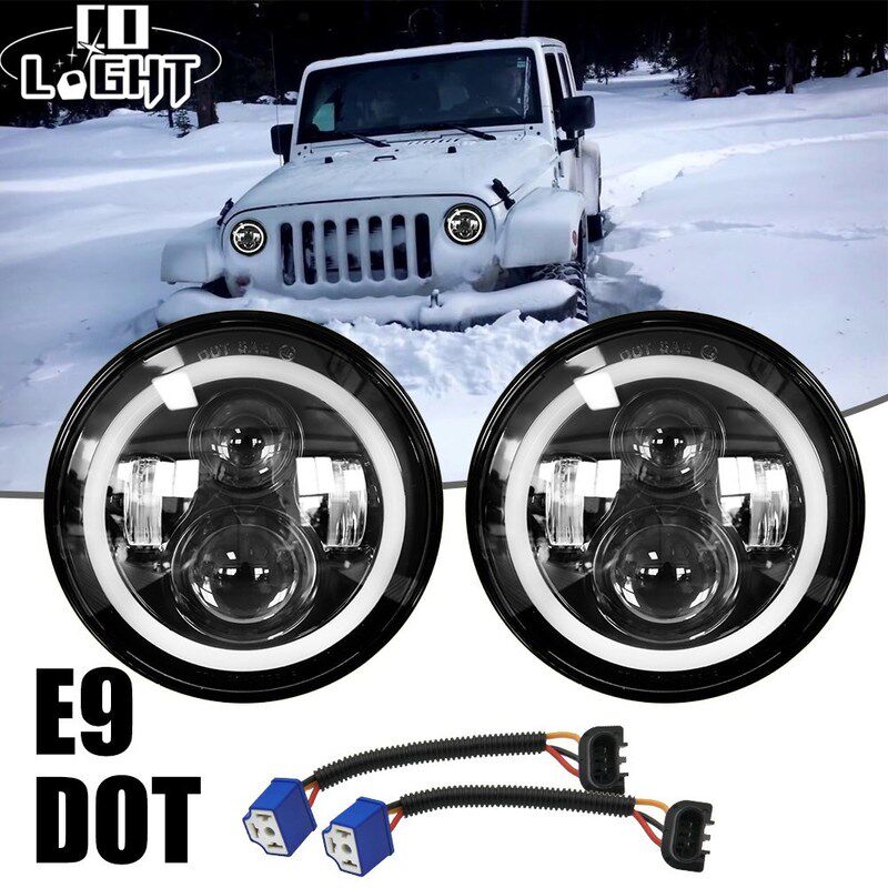 CO LIGH 2pcs 7 Inch Led Driving Light 50W 30W H4 H13 LED  He