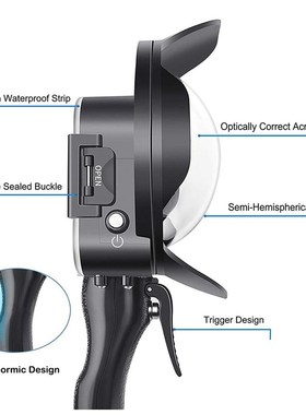 SHOOT Waterproof Dome Port Filter Switchable Dome Dive Cove