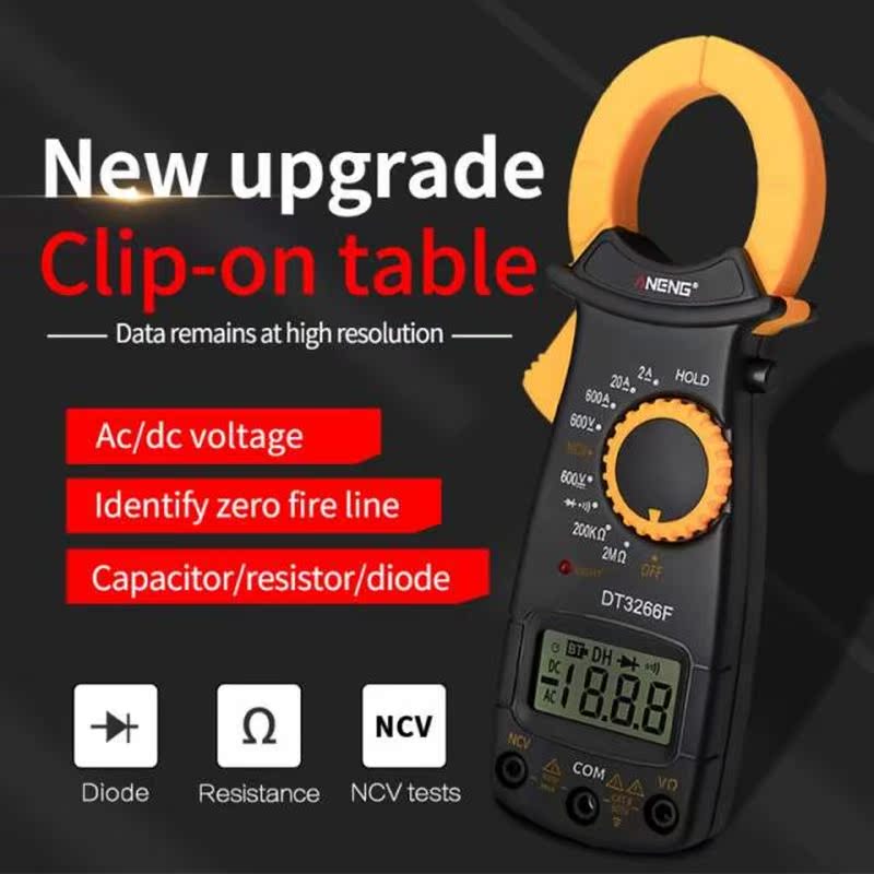 DT3266F Digital Clamp Multimeter AC/DC Voltage Ampere NCV Re