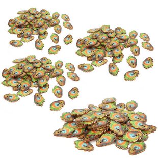 Vintage Wood Buttons Wooden Buttons Vintage Painted Peacock