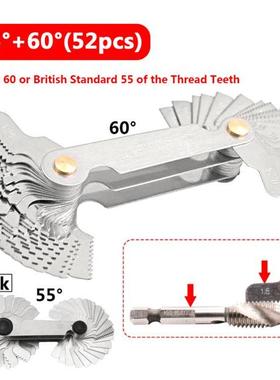 52pcs Blade Screw Thread Tooth Pitch Cutting Steel Gauge Mea