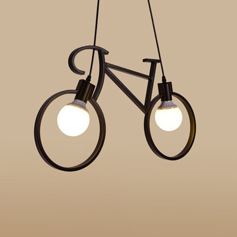 Retro Creative Wrought Iron Bicycle Chandelier American Coun