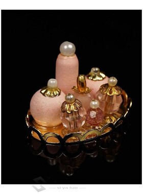 112 Scale Pink Perfume Tray Miniature  Fabric Model Mini Do