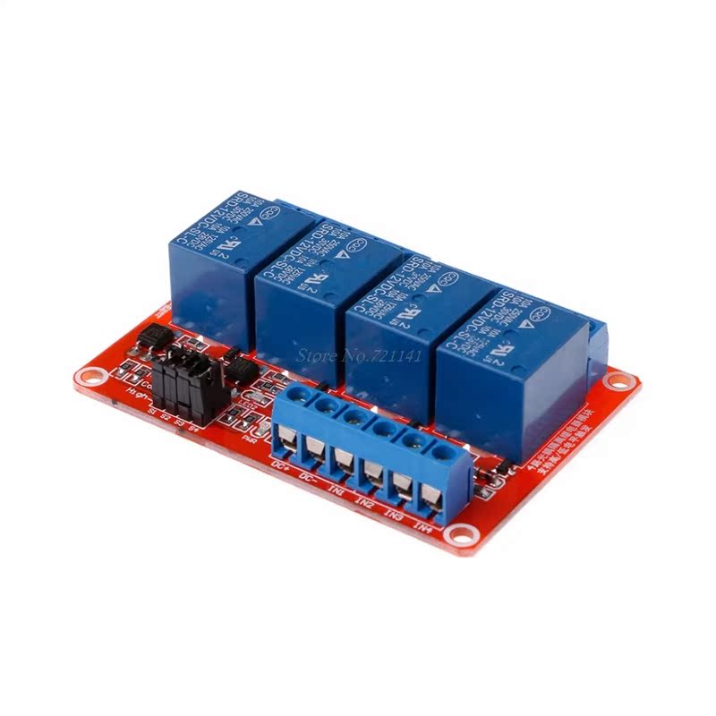 12 V 4 Channel Relay Module with Optocoupler Isolation Suppo