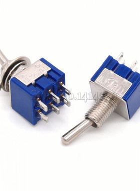 100xMini MTS202 Blue Toggle Switch DPDT Double Pole Double T